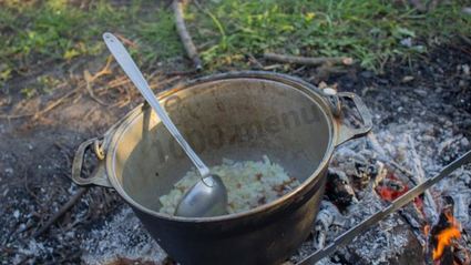 полевая каша на костре