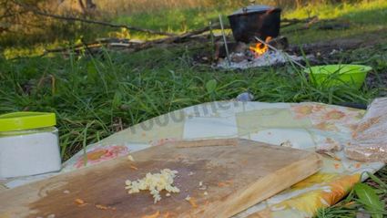 полевая каша на костре