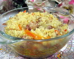 Пшеничная каша с тушеной свининой