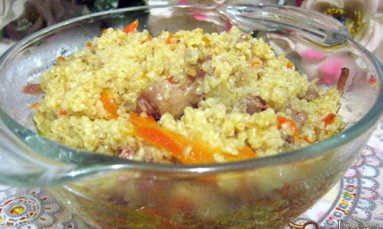 Рецепт пшеничной каши с тушеной свининой