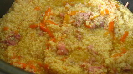 пшеничная каша с тушеной свининой