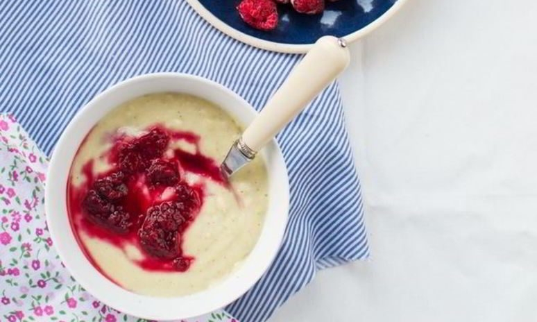 Рецепт пшенной каши с малиновым муссом