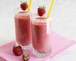 Клубнично-мятный коктейль