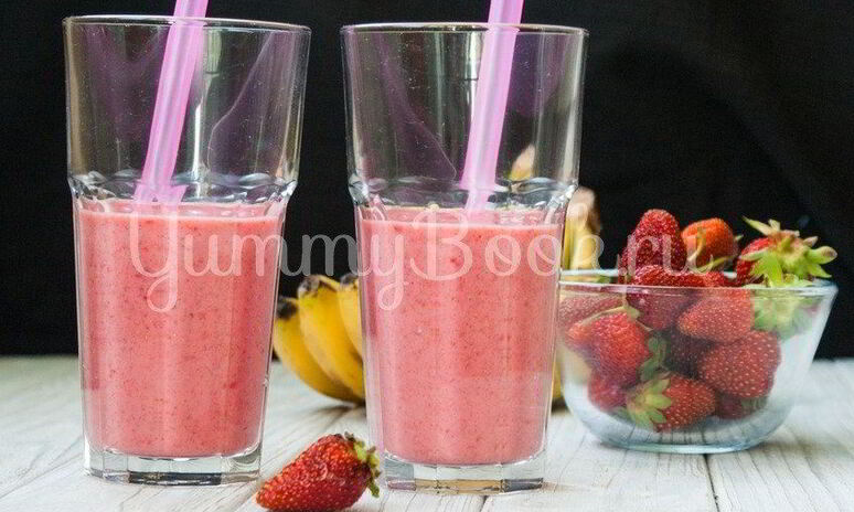 Рецепт клубнично-бананового смузи
