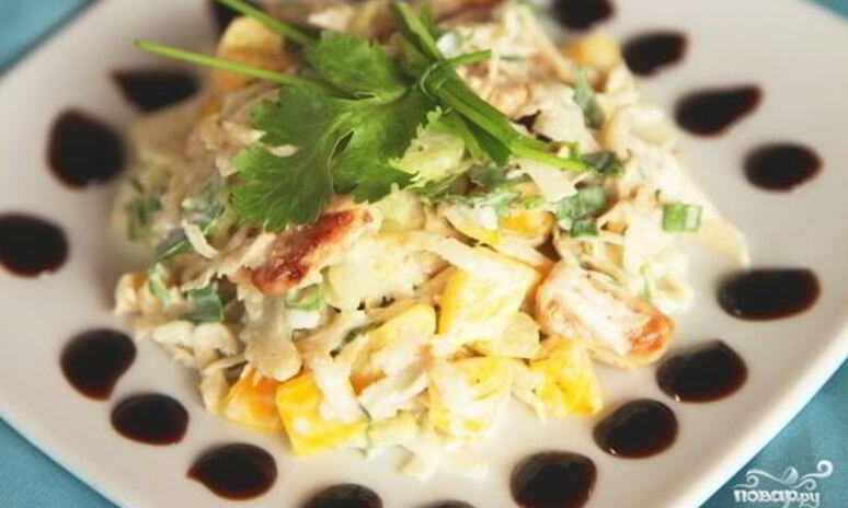 Рецепт диетического салата с курицей