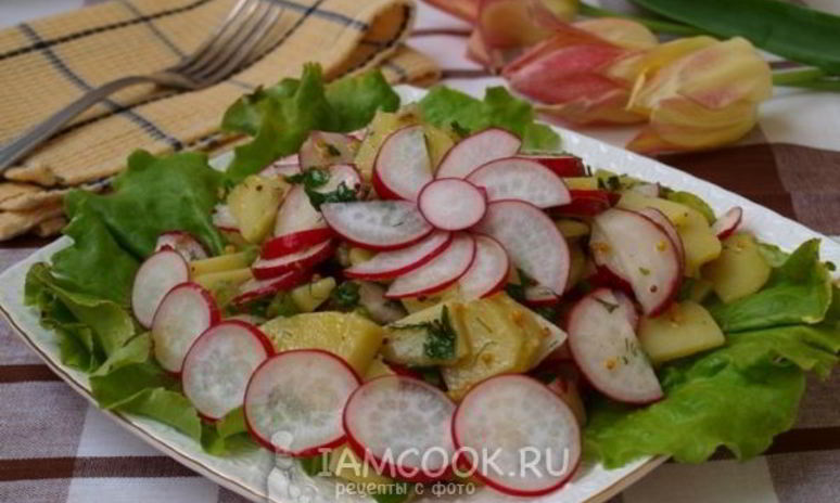 Рецепт картофельного салата с редисом