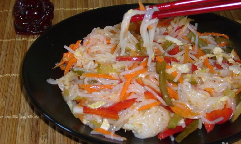 Рецепт салата из рисовой лапши