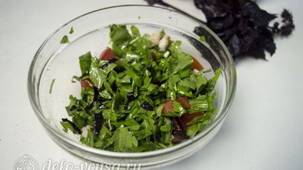 салат из рукколы с креветками