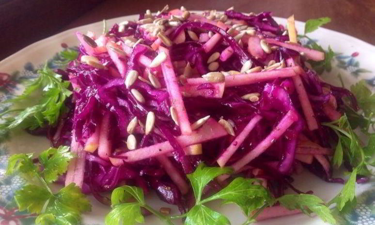 Рецепт салата из синей капусты