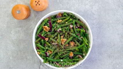 салат из стручковой фасоли с грецкими орехами