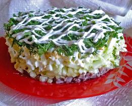 Салат Мужской каприз с огурцом