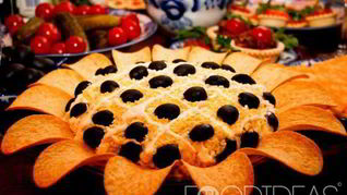 Салат Подсолнух с печенью трески