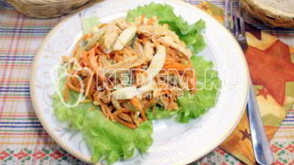 салат с куриным филе и морковью по-корейски