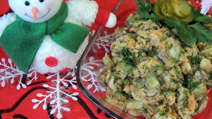 салат с куриными сердечками