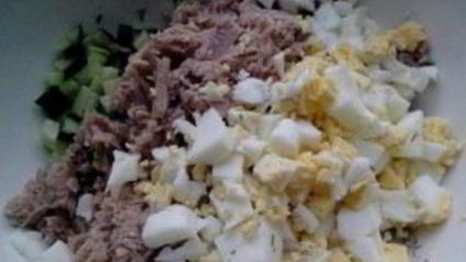 салат с тунцом в тарталетках