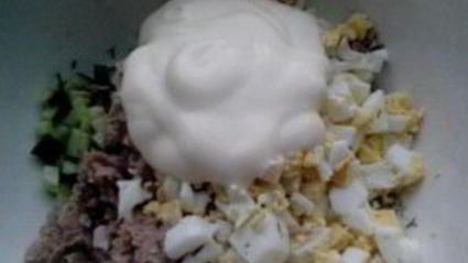 салат с тунцом в тарталетках