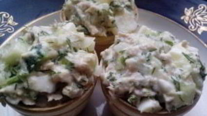 салат с тунцом в тарталетках