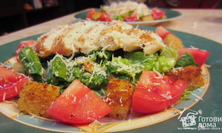 Рецепт салат цезарь