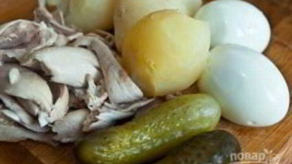 столичный салат с курицей