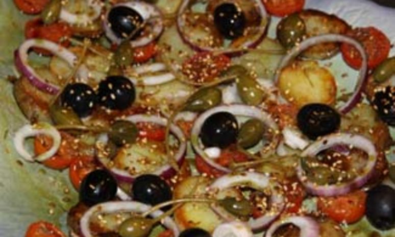 Рецепт теплого салата с подсушенными помидорами