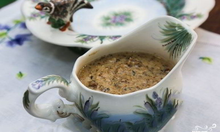 Рецепт сливочно-грибного соус для мяса