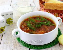 Борщ из свежей капусты