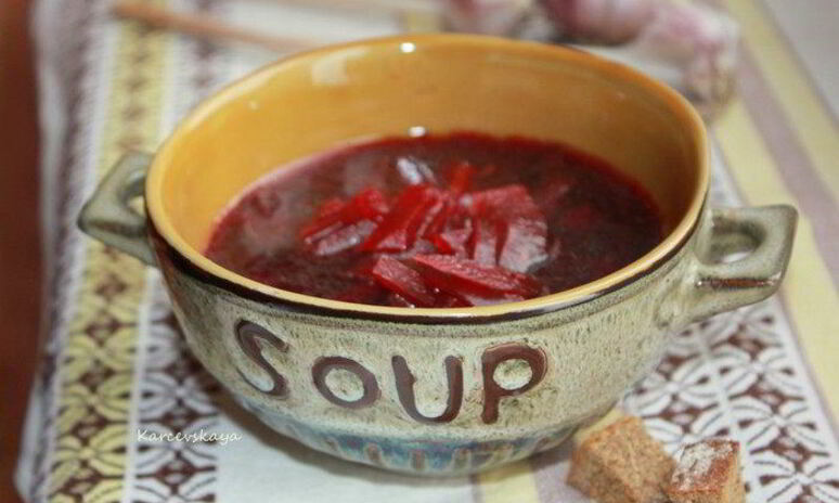 Рецепт борща из запеченной свеклы