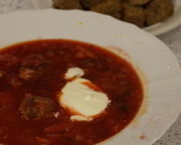 Борщ красный из баранины