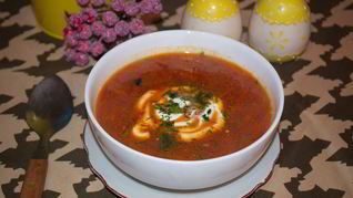 Борщ на говяжьем бульоне