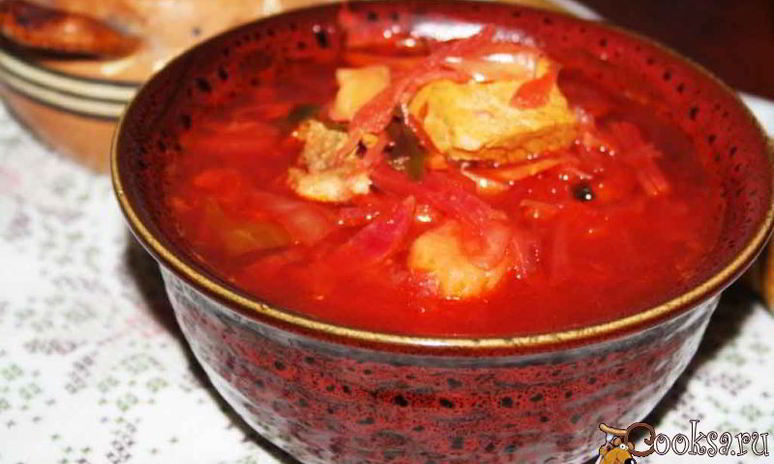 Рецепт борща на свиной лопатке с квашеной капустой