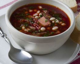 Борщ постный с грибами