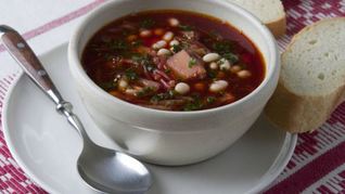 Борщ постный с грибами