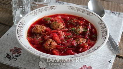 борщ с фрикадельками в мультиварке