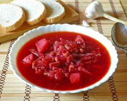 Борщ с консервированной фасолью