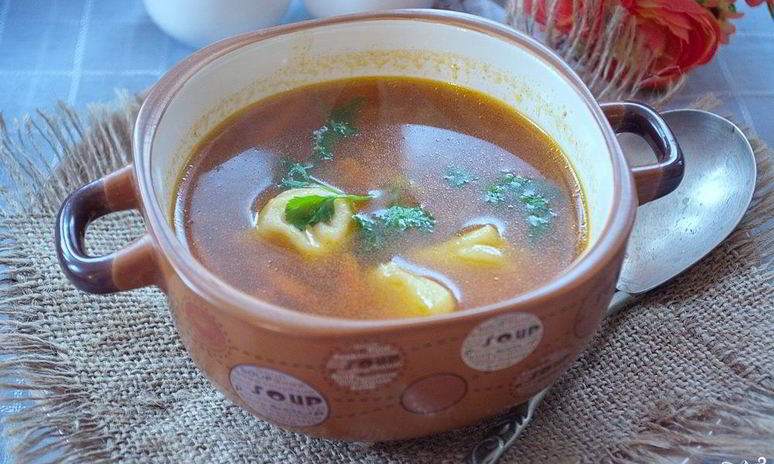 Рецепт борща с пельменями