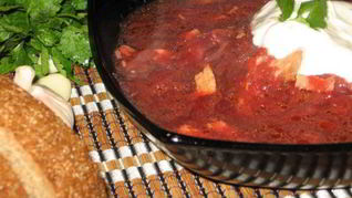 Борщ с томатной пастой