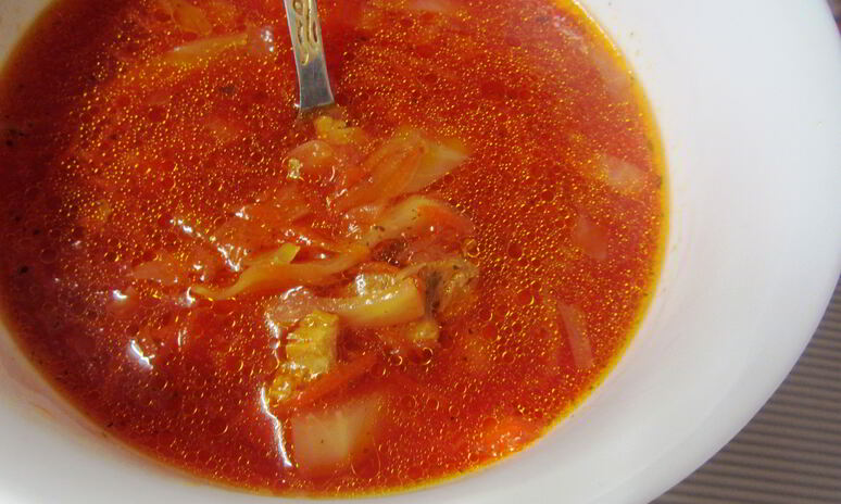 Рецепт борща со сметаной и зеленью