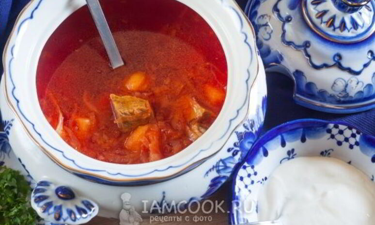 Рецепт борща со свининой