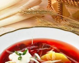 Холодный борщ с фасолью