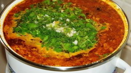 летний борщ без свеклы с помидорами