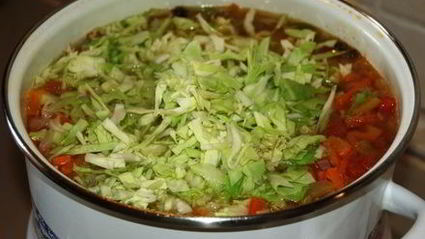 летний борщ без свеклы с помидорами