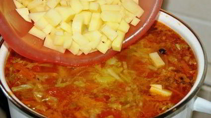 летний борщ без свеклы с помидорами