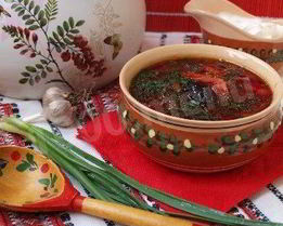 Постный борщ с черносливом