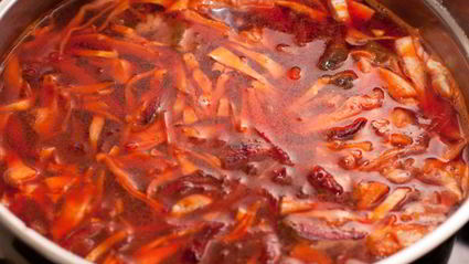 постный борщ с грибами