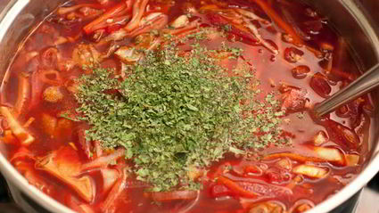 постный борщ с грибами