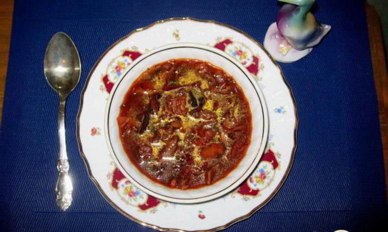 Рецепт постного грибного борща с черносливом