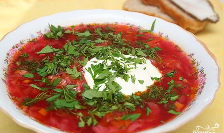 Рецепт украинского борща с салом и чесноком