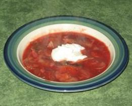 Вегетарианский грибной борщ с фасолью