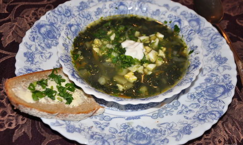 Рецепт зеленого борща из крапивы