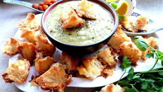 Чесночный французский суп с крутонами